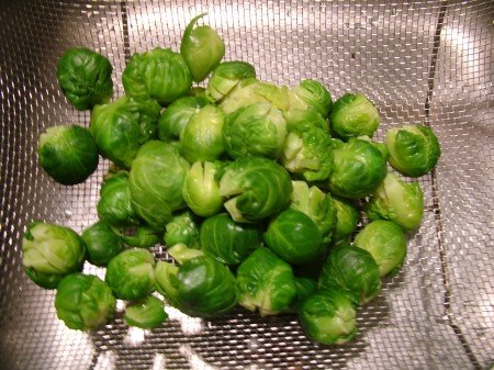 Blanched and Drained Brussels Sprouts