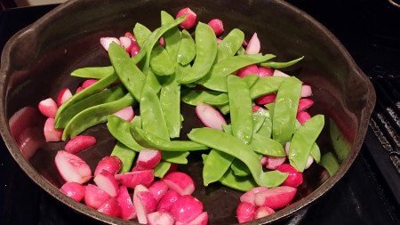 Radishes and Peas in the Pan
