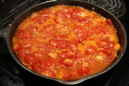 Simmering Tomatoes and Garlic
