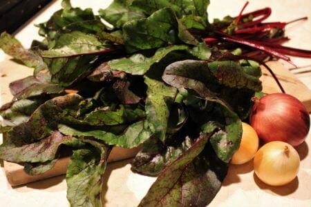 Beet Greens and Onions