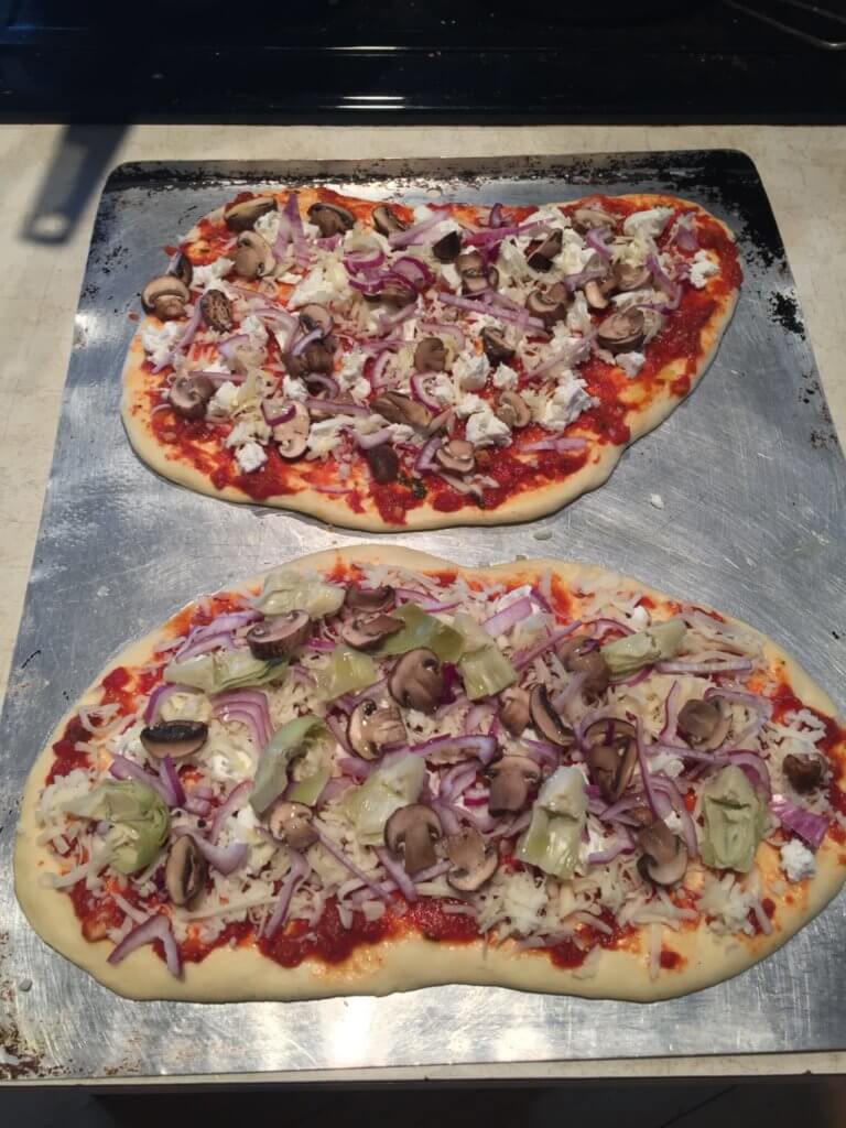 Unbaked pizza