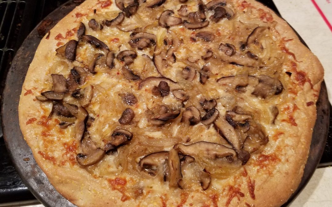 Mushroom and Onion White Pizza